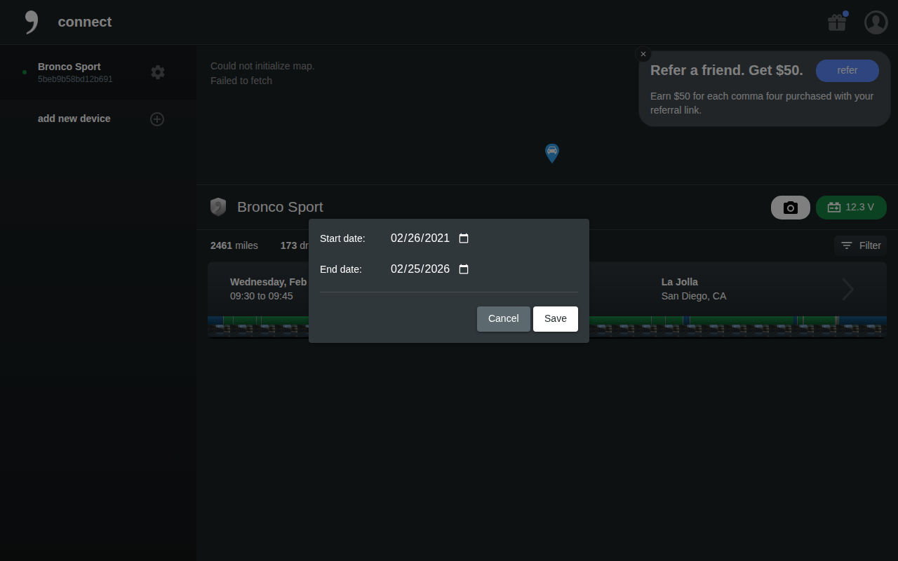 Date filter modal desktop