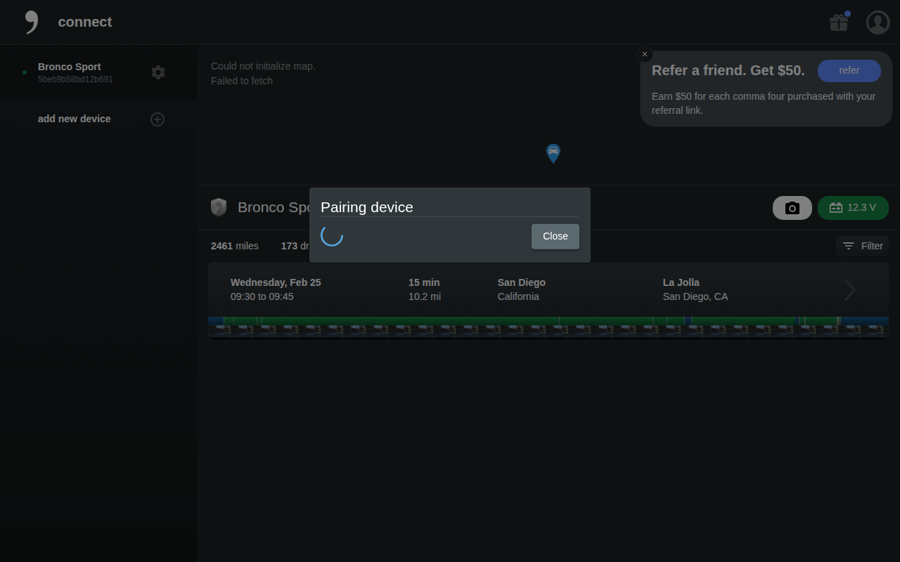 Pairing status modal desktop